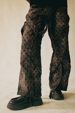 Logo Monogram strap jeans