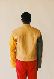 Tribe color leather jacket