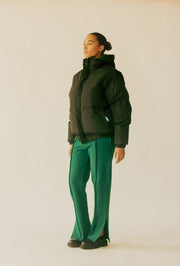 Triple Forest Green split hem pants