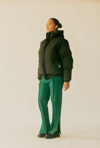 Triple Forest Green split hem pants