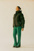 Triple Forest Green split hem pants
