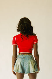 Red crop top