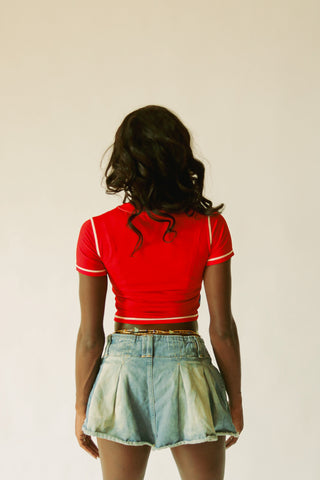 Red crop top