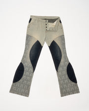 Laser printed monogram jeans