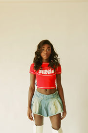 Red crop top