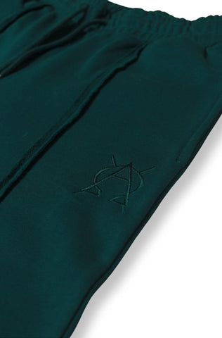 Triple Forest Green split hem pants