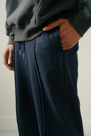 Triple navy blue split hem pants - Faveloworldwide