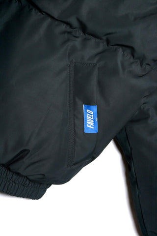 Dark forest green puff jacket