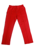 Triple red split hem pants