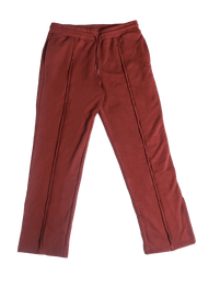 Triple cinnamon brown split hem pants