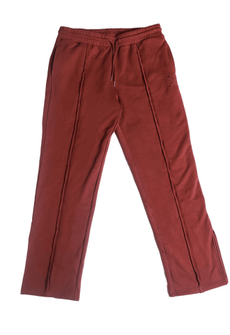 Triple cinnamon brown split hem pants