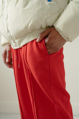 Triple red split hem pants - Faveloworldwide