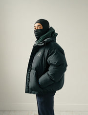 Dark forest green puff jacket