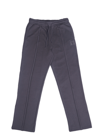 Triple grey split hem pants