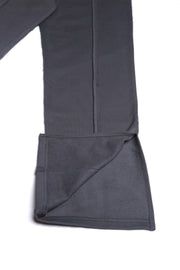 Triple grey split hem pants