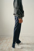 Triple navy blue split hem pants