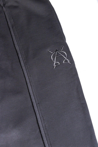 Triple grey split hem pants