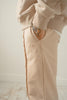 Triple tan split hem pants