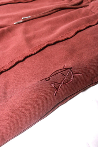 Triple cinnamon brown split hem pants